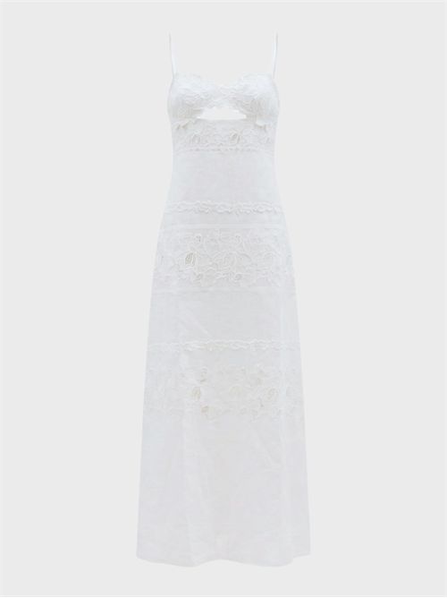 Abito lungo in lino con inserti in pizzo ERMANNO SCERVINO | D484Q615GQI10602